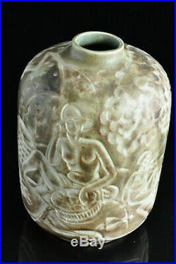 Rare vase Mougin Ventrillon Le Jeune Art Déco Céramique Antique 1930 vase