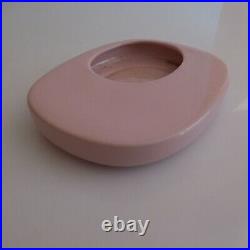 Récipient céramique faïence rose ovale vintage art déco rétro design XXe N3983