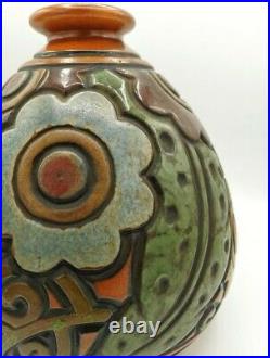 Remarquable Ceramique Vase Art Deco Grés de Mougin Nancy signé Géo Condé