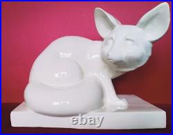 Renard, faience craquelée, art déco, signé L. Fontinelle Renard, faience craquelée, art déco, signé L. Fontinelle