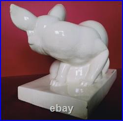 Renard, faience craquelée, art déco, signé L. Fontinelle Renard, faience craquelée, art déco, signé L. Fontinelle