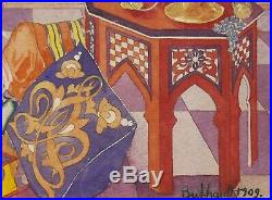 René BUTHAUD dessin aquarelle gouache Art Nouveau Déco scène exotique céramique