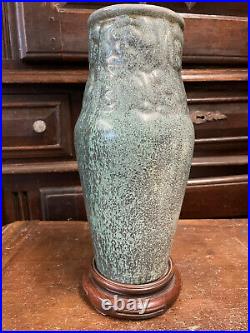 Roger Guerin Vase Céramique Ancien Art Deco Grès 1900