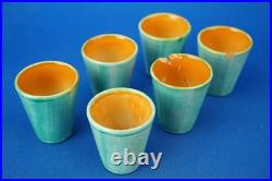 Rometti Umbertide Service à liqueur céramique Plateau tonneau verres Art Déco XX Rometti Umbertide Service à liqueur céramique Plateau tonneau verres Art Déco XX