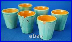 Rometti Umbertide Service à liqueur céramique Plateau tonneau verres Art Déco XX Rometti Umbertide Service à liqueur céramique Plateau tonneau verres Art Déco XX