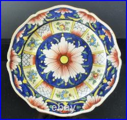 Rouen Faïence Assiette Plat En Céramique Émaille France Signe Art Deco