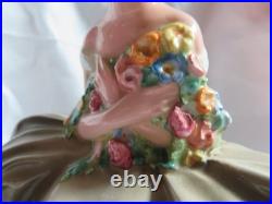 SPLENDIDE STATUE MARQUISE CERAMIQUE PUGI DLG Italie CACCIAPUOTI Ca. 1930