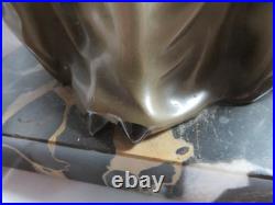 SPLENDIDE STATUE MARQUISE CERAMIQUE PUGI DLG Italie CACCIAPUOTI Ca. 1930