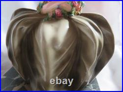 SPLENDIDE STATUE MARQUISE CERAMIQUE PUGI DLG Italie CACCIAPUOTI Ca. 1930