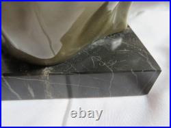 SPLENDIDE STATUE MARQUISE CERAMIQUE PUGI DLG Italie CACCIAPUOTI Ca. 1930