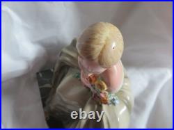 SPLENDIDE STATUE MARQUISE CERAMIQUE PUGI DLG Italie CACCIAPUOTI Ca. 1930