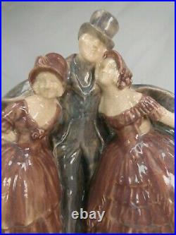 Sculpture Art Deco Fanny Rozet Grand Groupe Ceramique Terre Cuite Craquele 1920