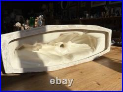 Sculpture Art Déco Lejan dame au lévrier faïence craquelée France 1930s