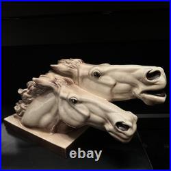 Sculpture En Céramique Art Déco Les Chevaux Signé Charles Lemanceau 1930