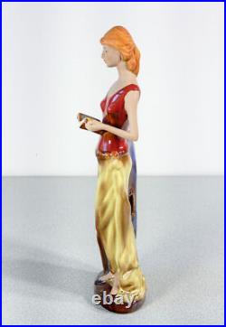 Sculpture Femme Livre Lecteur Céramique Vernis Peint Style Art Déco Glamour