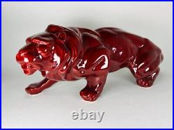 Sculpture Lionne 1930 ceramique Art deco / lion ceramics Art Deco