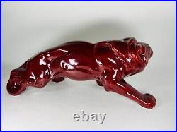 Sculpture Lionne 1930 ceramique Art deco / lion ceramics Art Deco