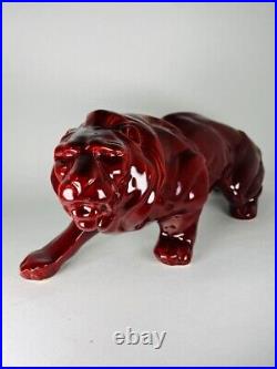 Sculpture Lionne 1930 ceramique Art deco / lion ceramics Art Deco