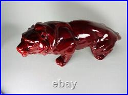 Sculpture Lionne 1930 ceramique Art deco / lion ceramics Art Deco