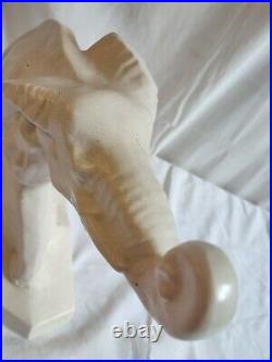 Sculpture animaliere faience craquelee elephant dolly signe lejan art deco 1930