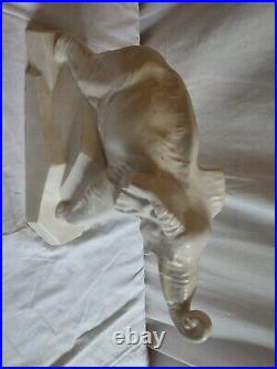 Sculpture animaliere faience craquelee elephant dolly signe lejan art deco 1930