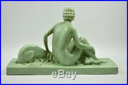 Sculpture années 1920 Femme au lévrier Lemanceau