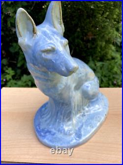 Sculpture art déco céramique chien berger faïencerie moulin des loups, Orchies