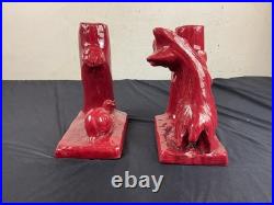 Serre livres en Céramique ART DÉCO animalier chien qui joue avec un escargot