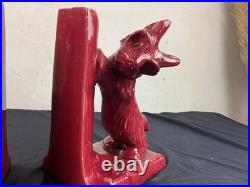 Serre livres en Céramique ART DÉCO animalier chien qui joue avec un escargot