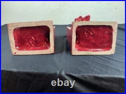 Serre livres en Céramique ART DÉCO animalier chien qui joue avec un escargot