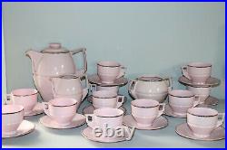 Service à café porcelaine rose Royal Epiag Circa 1930/40 art déco Service à café porcelaine rose Royal Epiag Circa 1930/40 art déco