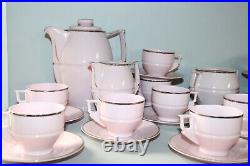 Service à café porcelaine rose Royal Epiag Circa 1930/40 art déco