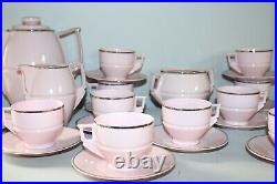 Service à café porcelaine rose Royal Epiag Circa 1930/40 art déco