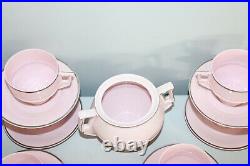 Service à café porcelaine rose Royal Epiag Circa 1930/40 art déco