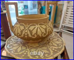 Signé Simonin Vase Art Déco Faïence Céramique Art Nouveau Liberty XXe