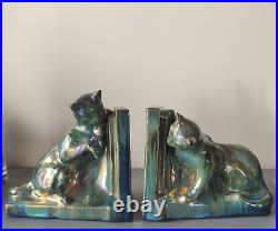 Sserre livres CHAT RAMBERVILLERS GRES FLAMME bleu vert irisé ART DECO CERAMIQUE Sserre livres CHAT RAMBERVILLERS GRES FLAMME bleu vert irisé ART DECO CERAMIQUE