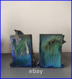 Sserre livres CHAT RAMBERVILLERS GRES FLAMME bleu vert irisé ART DECO CERAMIQUE