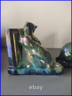 Sserre livres CHAT RAMBERVILLERS GRES FLAMME bleu vert irisé ART DECO CERAMIQUE
