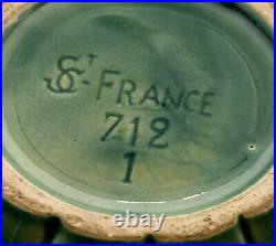 St Clement vase boule ceramique émail crispé art deco french ceramic