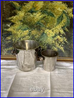 St Medard Métal Argenté Ensemble Seau A Champagne Et Seau À Glaçons Fin Art Déco St Medard Métal Argenté Ensemble Seau A Champagne Et Seau À Glaçons Fin Art Déco