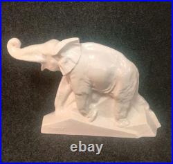 Statue Éléphant Céramique Craquelé Art Déco Dolly Par Lejan
