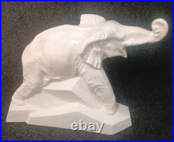 Statue Éléphant Céramique Craquelé Art Déco Dolly Par Lejan