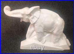 Statue Éléphant Céramique Craquelé Art Déco Dolly Par Lejan