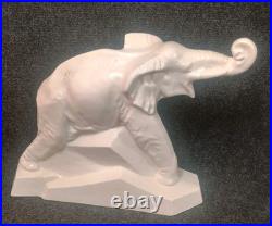 Statue Éléphant Céramique Craquelé Art Déco Dolly Par Lejan