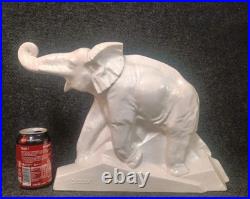 Statue Éléphant Céramique Craquelé Art Déco Dolly Par Lejan