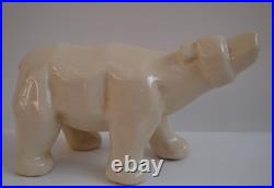 Statue Figurine Ours Animalier Style Cubiste Porcelaine Ceramique
