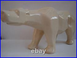 Statue Figurine Ours Animalier Style Cubiste Porcelaine Ceramique