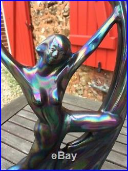Statuette céramique irisée danseuse art deco art nouveau style Loïe Fuller