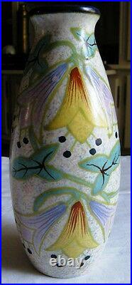 Suberbe Vase En Ceramique Art Deco Par Louis Fontinelle