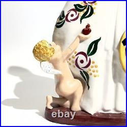 Sujet céramique signé Geneviève Granger Art Déco Etling 1920-30 Marquise Putti